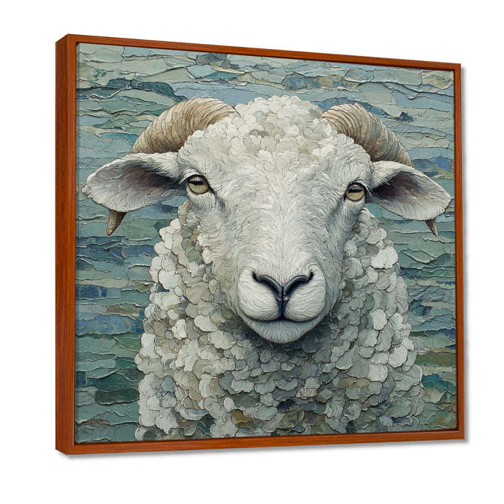 Ewes Gaze Of Sheep Portrait - Sheep Canvas Wall Art
