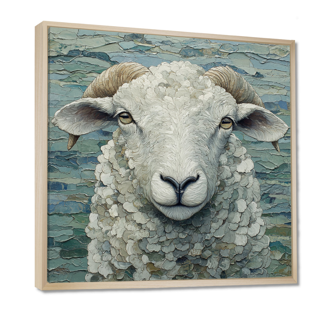 Ewes Gaze Of Sheep Portrait - Sheep Canvas Wall Art