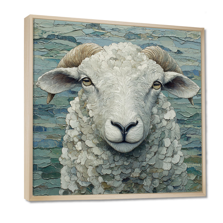 Ewes Gaze Of Sheep Portrait - Sheep Canvas Wall Art