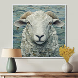 Ewes Gaze Of Sheep Portrait - Sheep Canvas Wall Art