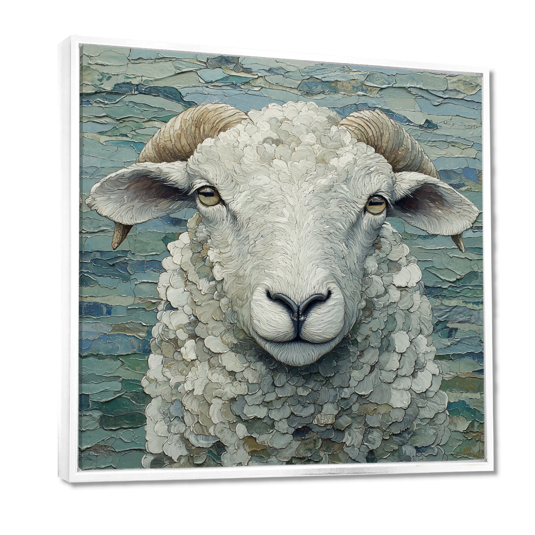 Ewes Gaze Of Sheep Portrait - Sheep Canvas Wall Art