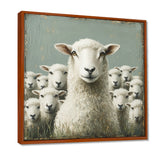 Minimalism Ewes Gaze Of Sheep Family Portrait - Sheep Canvas Wall Art