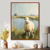 Sheep By The Pond With Gentle Breeze - Sheep Wall Art Prints