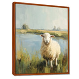 Sheep By The Pond With Gentle Breeze - Sheep Wall Art Prints