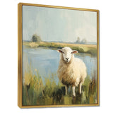 Sheep By The Pond With Gentle Breeze - Sheep Wall Art Prints