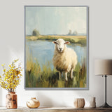 Sheep By The Pond With Gentle Breeze - Sheep Wall Art Prints