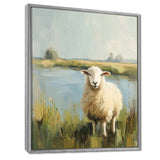 Sheep By The Pond With Gentle Breeze - Sheep Wall Art Prints