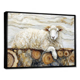 Golden Marbled Sheep A Wooden River - Sheep Wall Decor