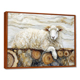 Golden Marbled Sheep A Wooden River - Sheep Wall Decor