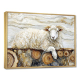 Golden Marbled Sheep A Wooden River - Sheep Wall Decor
