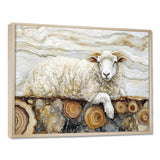 Golden Marbled Sheep A Wooden River - Sheep Wall Decor