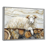 Golden Marbled Sheep A Wooden River - Sheep Wall Decor