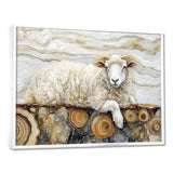Golden Marbled Sheep A Wooden River - Sheep Wall Decor