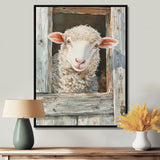 Cute Sheep Portrait At The Farm - Sheep Home Decor Art