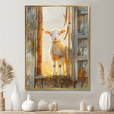 Photo Of Sheep Portrait At The Barn - Sheep Bedroom Wall Art