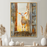 Photo Of Sheep Portrait At The Barn - Sheep Bedroom Wall Art