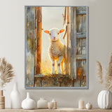 Photo Of Sheep Portrait At The Barn - Sheep Bedroom Wall Art