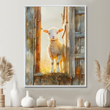 Photo Of Sheep Portrait At The Barn - Sheep Bedroom Wall Art