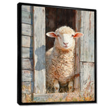 Sheep Portrait At The Barn - Sheep Canvas Wall Art