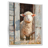 Sheep Portrait At The Barn - Sheep Canvas Wall Art