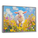 Cute Spring Lamb Having Fun At The Barn - Sheep Wall Decor