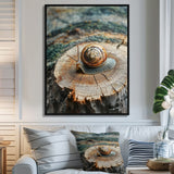 Snail At The Mountain On Slide - Brown Snail Wall Art