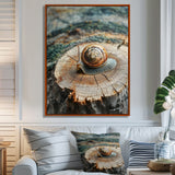 Snail At The Mountain On Slide - Brown Snail Wall Art