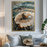 Snail At The Mountain On Slide - Brown Snail Wall Art