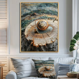 Snail At The Mountain On Slide - Brown Snail Wall Art