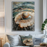 Snail At The Mountain On Slide - Brown Snail Wall Art