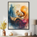 Abstract Vivid Squirrel At The Mountain On Slide - Squirrel Living Room Wall Art