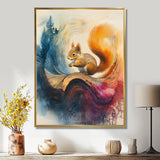 Abstract Vivid Squirrel At The Mountain On Slide - Squirrel Living Room Wall Art