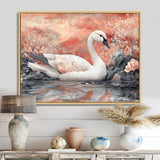 Pink Swan Reflections Of Elegance - Swans Wall Decor