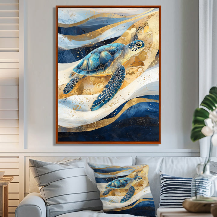 Abstract Waves Of Turtle Trails - Turtle Home Decor Art