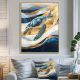 Abstract Waves Of Turtle Trails - Turtle Home Decor Art