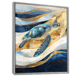 Abstract Waves Of Turtle Trails - Turtle Home Decor Art