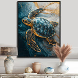 Abstract Marble Of The Turtle S Voyage - Turtle Living Room Wall Art