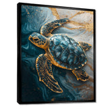 Abstract Marble Of The Turtle S Voyage - Turtle Living Room Wall Art