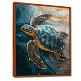 Abstract Marble Of The Turtle S Voyage - Turtle Living Room Wall Art
