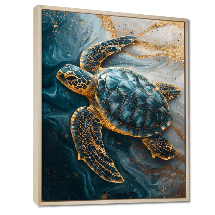 Abstract Marble Of The Turtle S Voyage - Turtle Living Room Wall Art