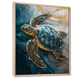 Abstract Marble Of The Turtle S Voyage - Turtle Living Room Wall Art