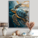 Abstract Marble Of The Turtle S Voyage - Turtle Living Room Wall Art