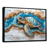 Turtle On Beach Landscape Collage - Turtle Wall Decor