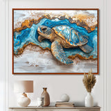 Turtle On Beach Landscape Collage - Turtle Wall Decor