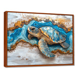 Turtle On Beach Landscape Collage - Turtle Wall Decor