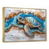 Turtle On Beach Landscape Collage - Turtle Wall Decor