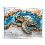 Turtle On Beach Landscape Collage - Turtle Wall Decor