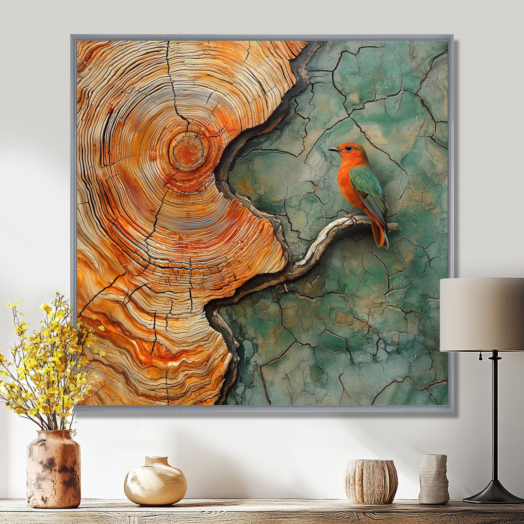 Woodpecker With Wood Slide Harmony - Woodpecker Bird Wall Decor