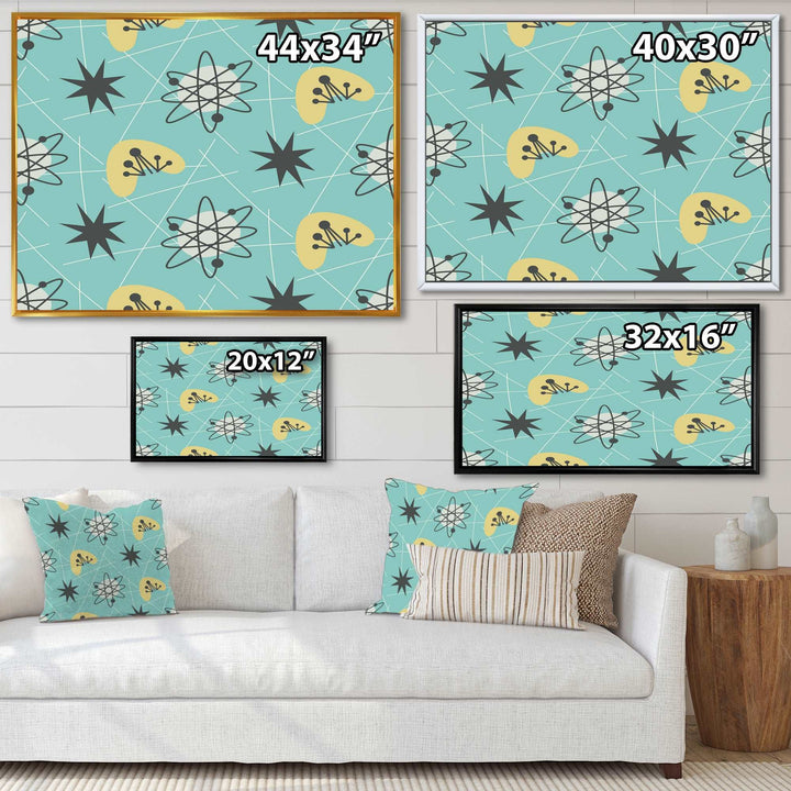 1950 Retro Pattern I Framed Print Matte White - 1.5" Width