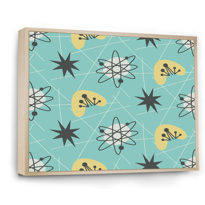 1950 Retro Pattern I Framed Canvas Matte White - 1.5" Thick